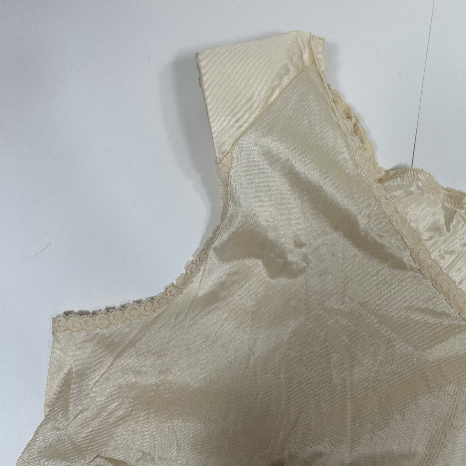 Vtg Jenelle Of California Lingerie Tan Beige Padded Shoulder Tank Top Sz 4X USA