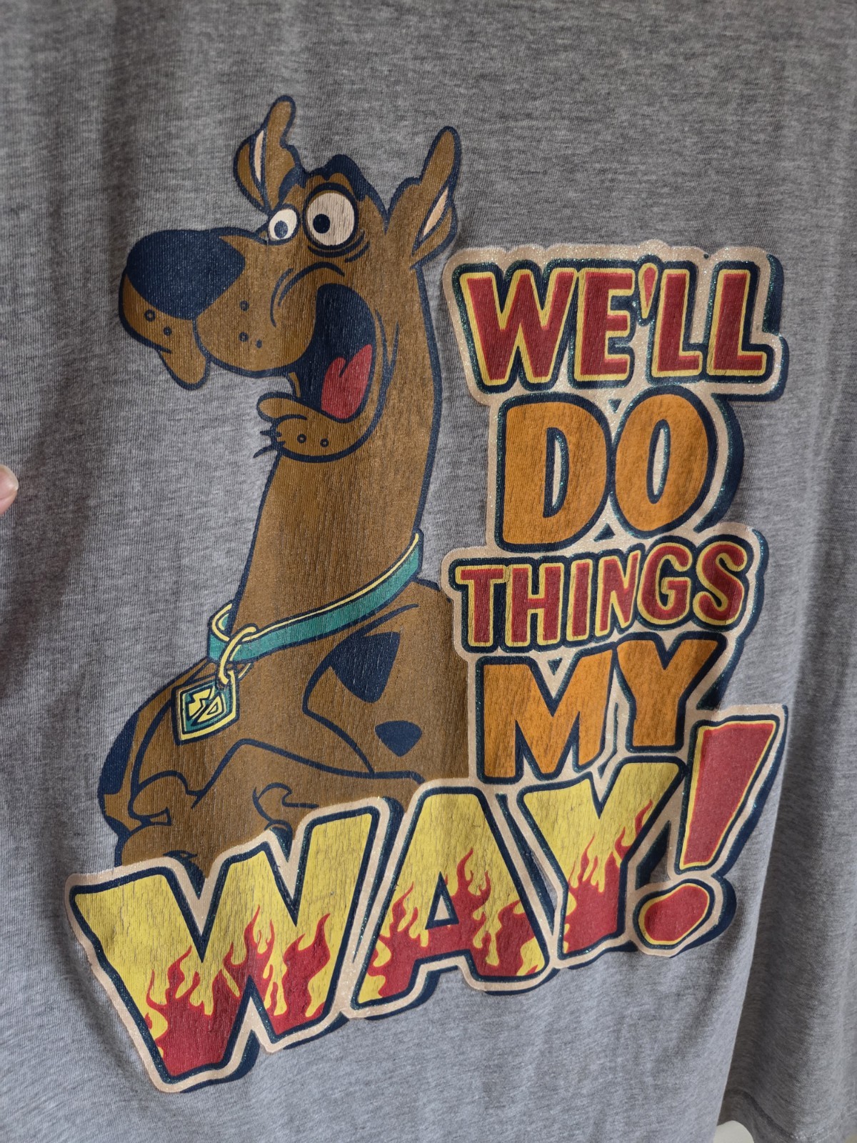 Vintage Cartoon Network Scooby-Doo Woman Double-sided Gray Graphic Top Size 2X