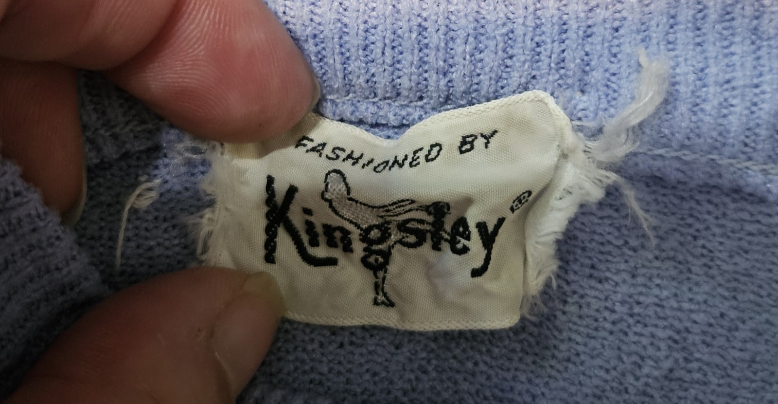 Vintage Kingsley Womens Mock Neck Sweater Periwinkle Blue Back Zip Knit Top