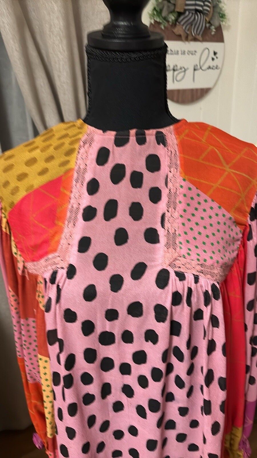 Woman’s Multicolor Balloon Long Sleeve Blouse