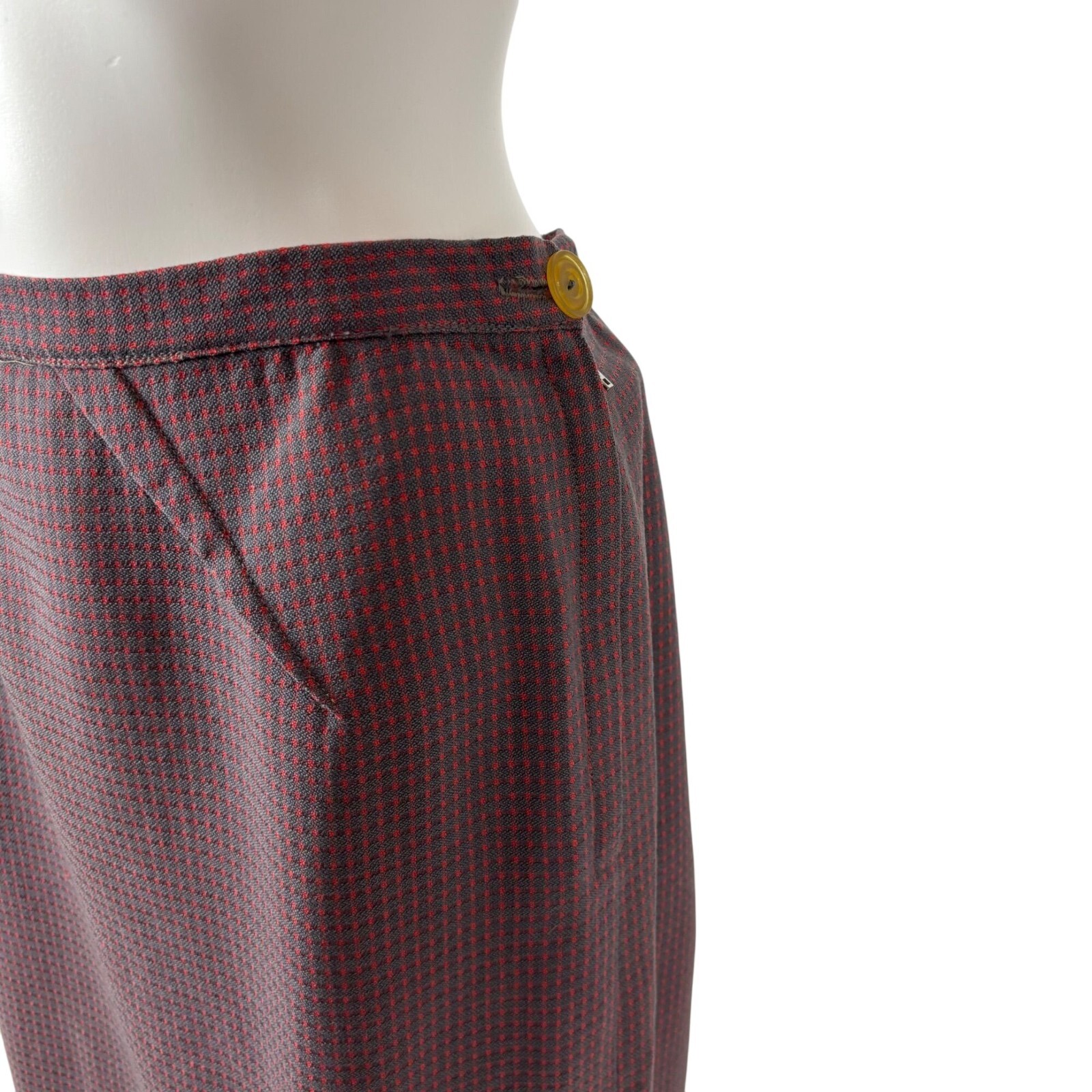 Vintage 40s Pink Suit Women’s Small Gray Checkered Fitted Jacket Skirt Set
