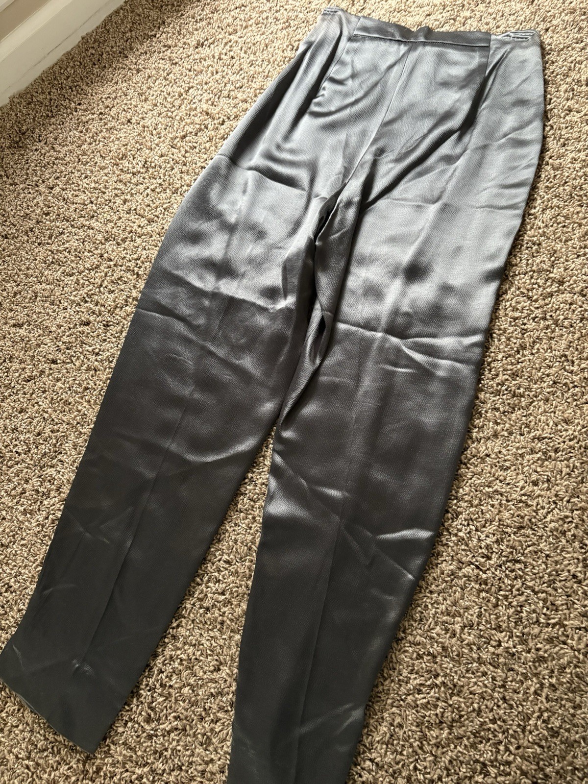 Vintage Mary McFadden Suit Silver Tuxedo Pantsuit Blazer Pants Size 8 “House 91”