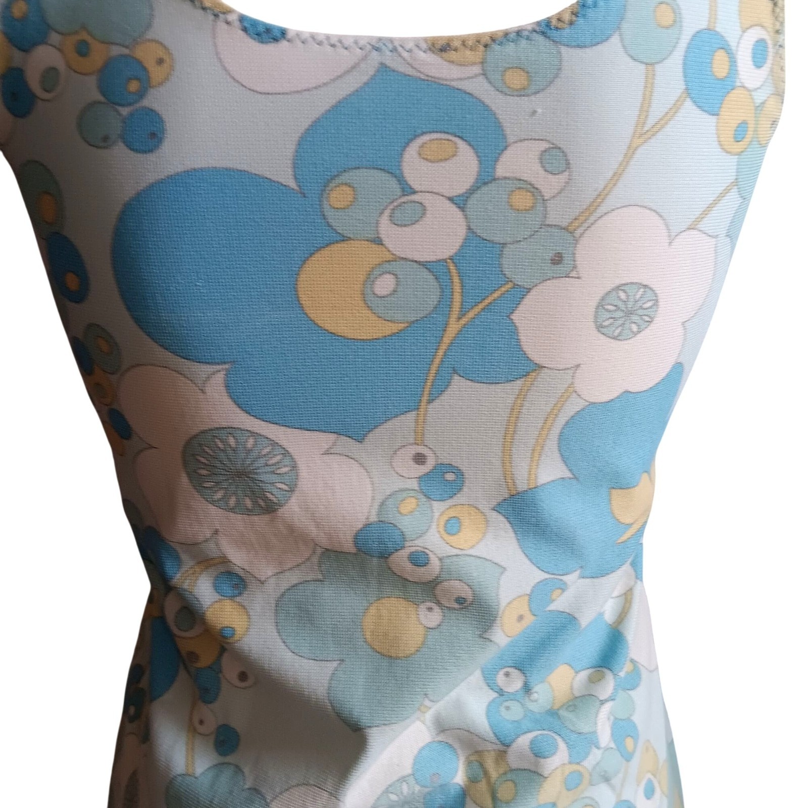 Stretch Knit Psychadelic Small Vintage Top 1960’s 1OF1 Handmade Flower Tank Top