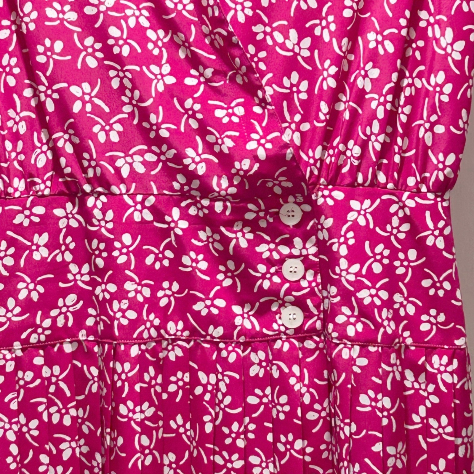 Wms Vintage 90s Midi Dress Pink Floral Faux Wrap Cottagecore Petites for Maggy