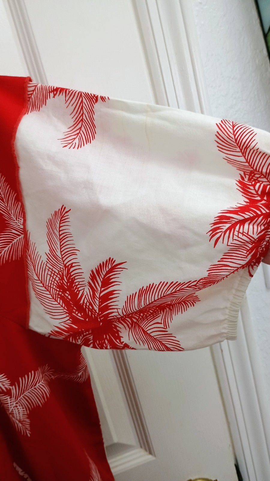 Hawaii Palm Tree Tropicana Long Dress size Large 1960’s