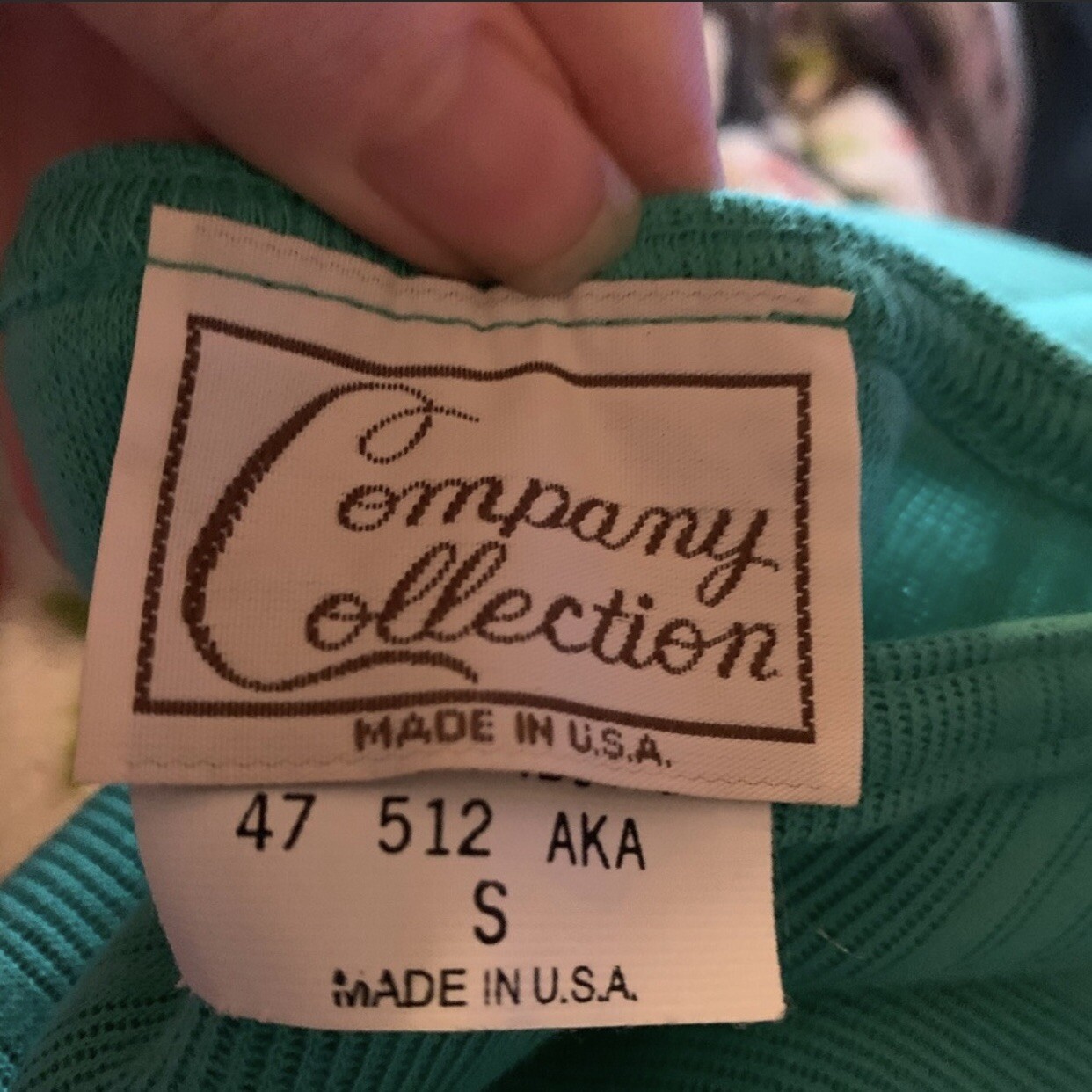 Vintage 90s Company Collection NWT Deadstock Green/Blue Basic Crewneck T Shirt