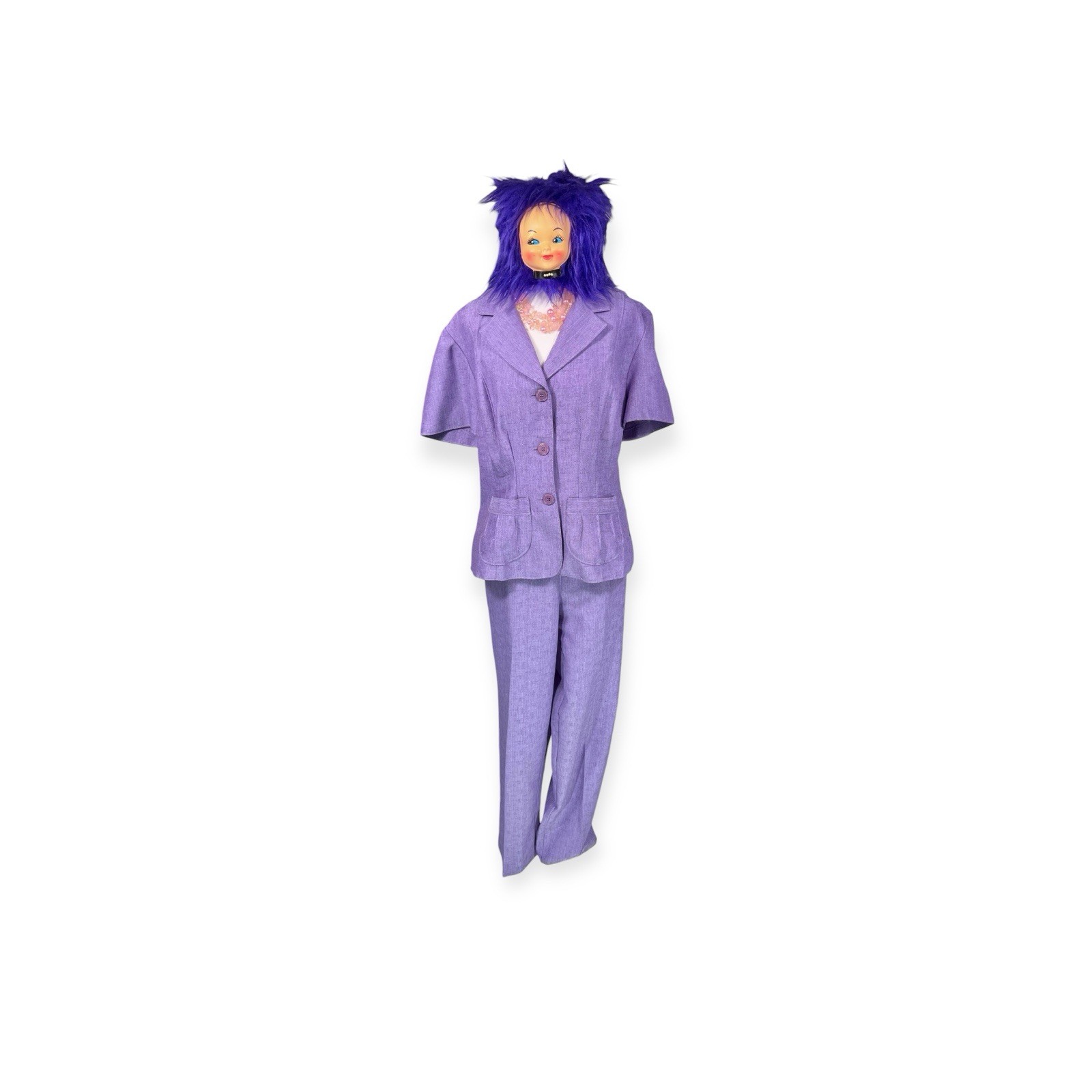 VINTAGE K-STATE TAPESTRY PATCH SUIT BLOUSE SLACKS WILDCATS SPORTS UNIFORM 14