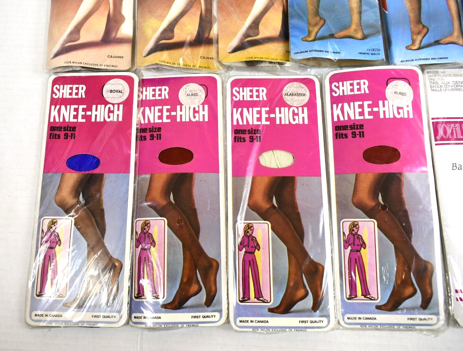 ✅Vintage KNEE HIGHS LOT of 17 Packages Assorted Brands/Colors One Size Canada