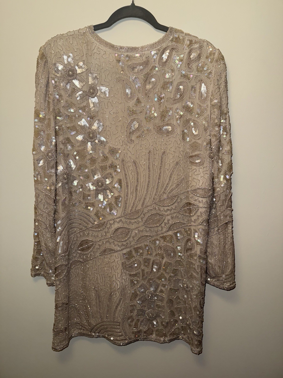 VTG JUDITH ANN CREATIONS Bead Sequin 100% Silk Jacket Sz Medium