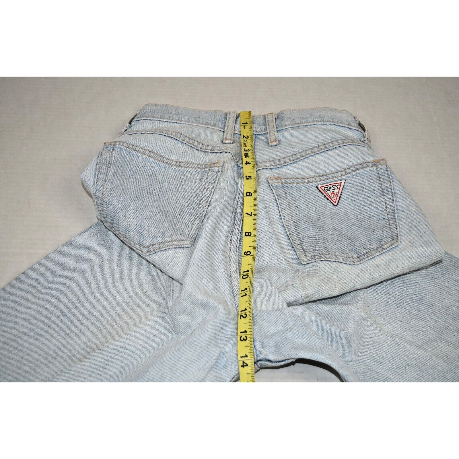 Vintage Guess Jeans Size 28 80s Pale Blue 3 Zip Fly Ankle Made USA