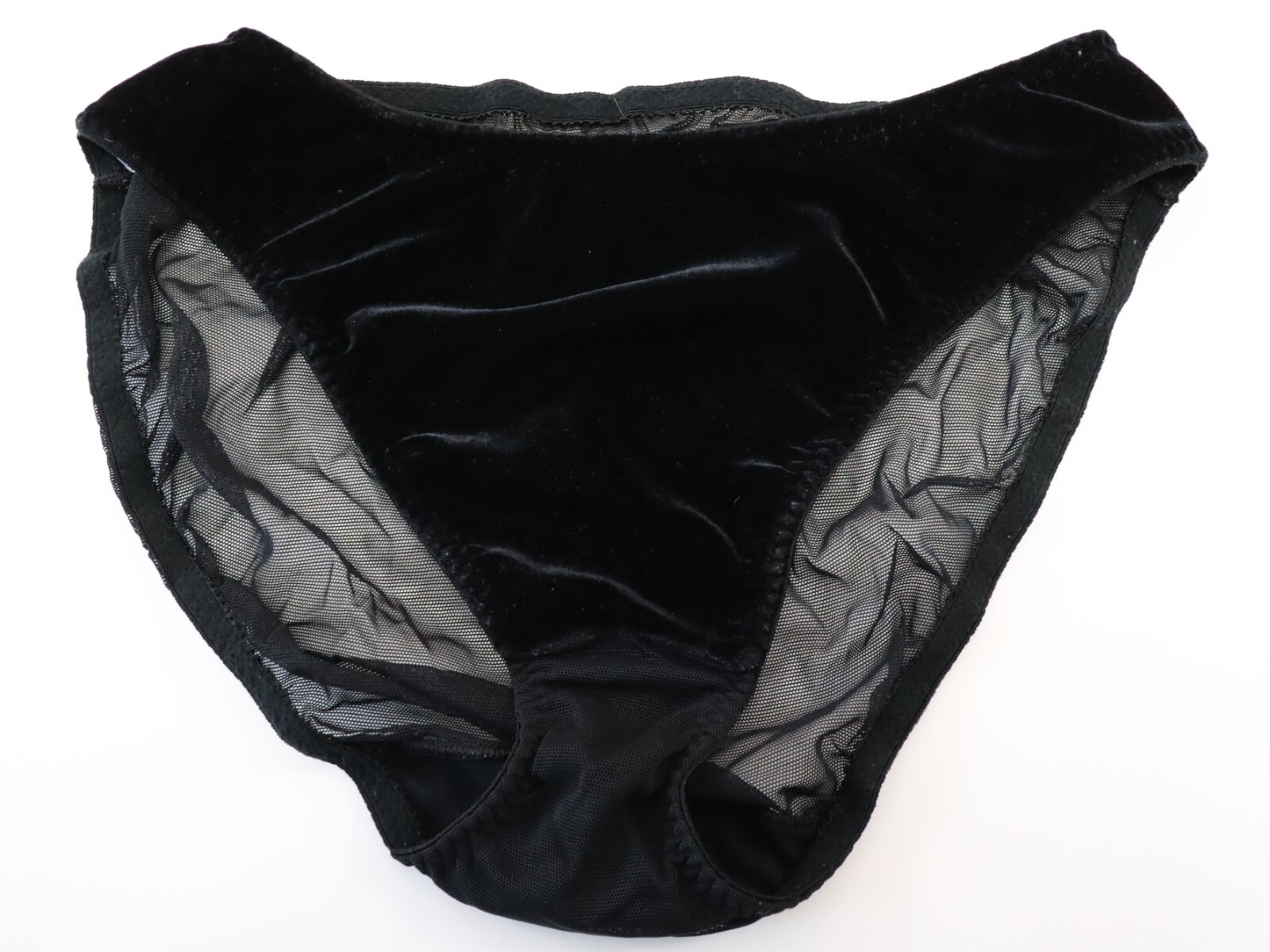 VTG Warner’s Y2K Velvet Beware Sheer Back Bikini Panties LARGE