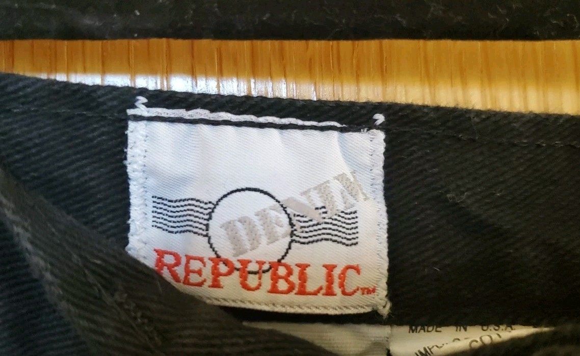 NWT VTG 1980s/90s DENIM REPUBLIC Black High Waist Stirrup Denim Jeans 15/16