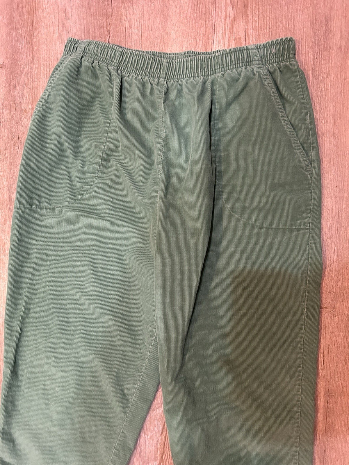 Vintage 80s 90s Corduroy Green Pants The Season Ticket Womens 14 Made In USA