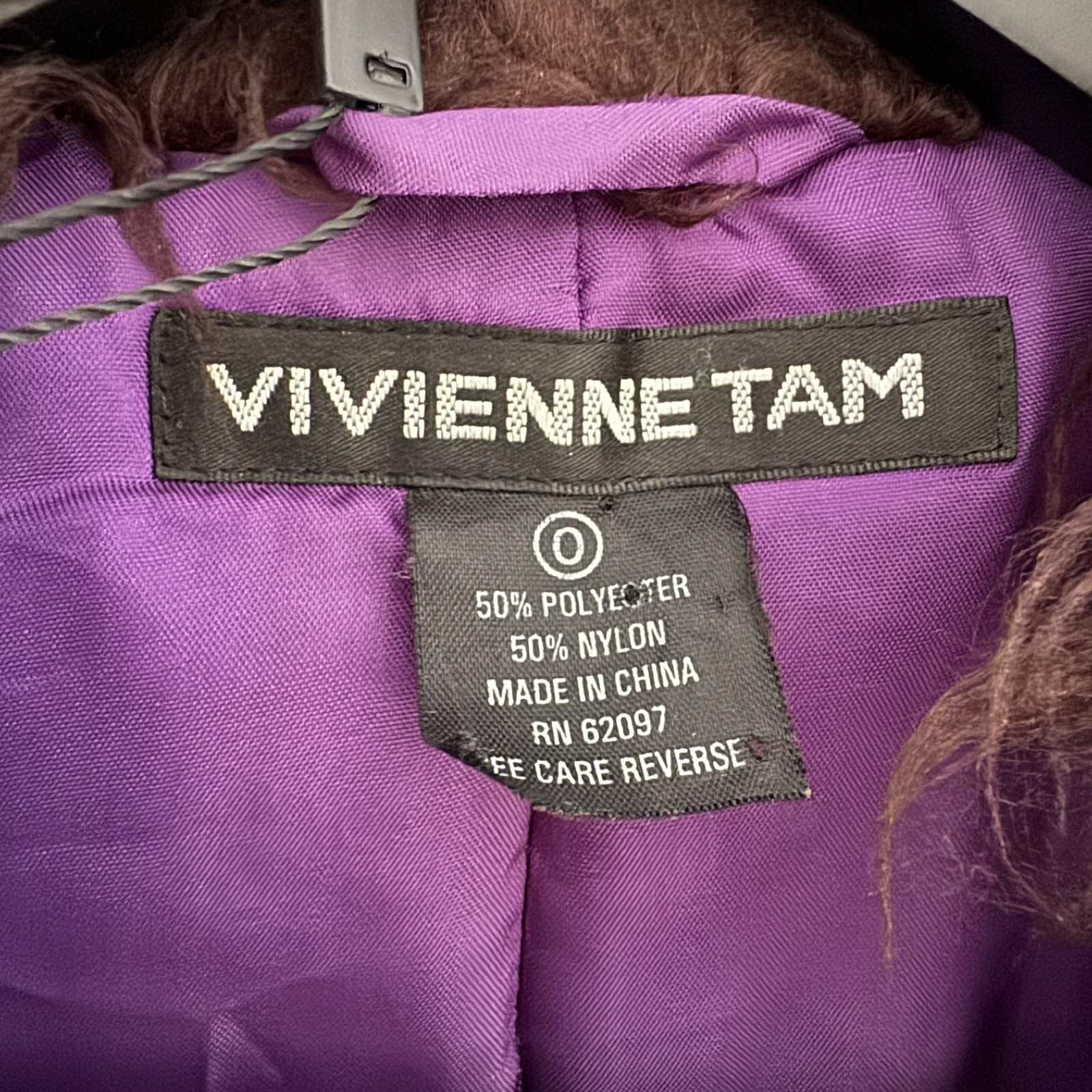 90s vtg VIVIENNE TAM Purple Gold IRIDESCENT Brocade Rave Penny Lane Fur Coat Y2K
