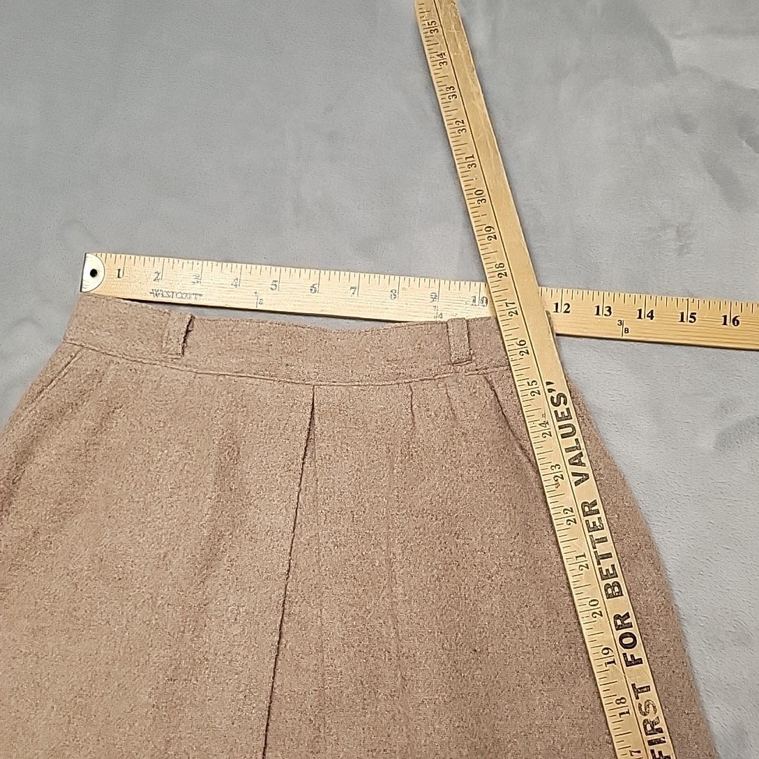 VTG Vino De Casa Skirt Womens 7 Beige Wool Blend A-Line Pleated Made In Japan