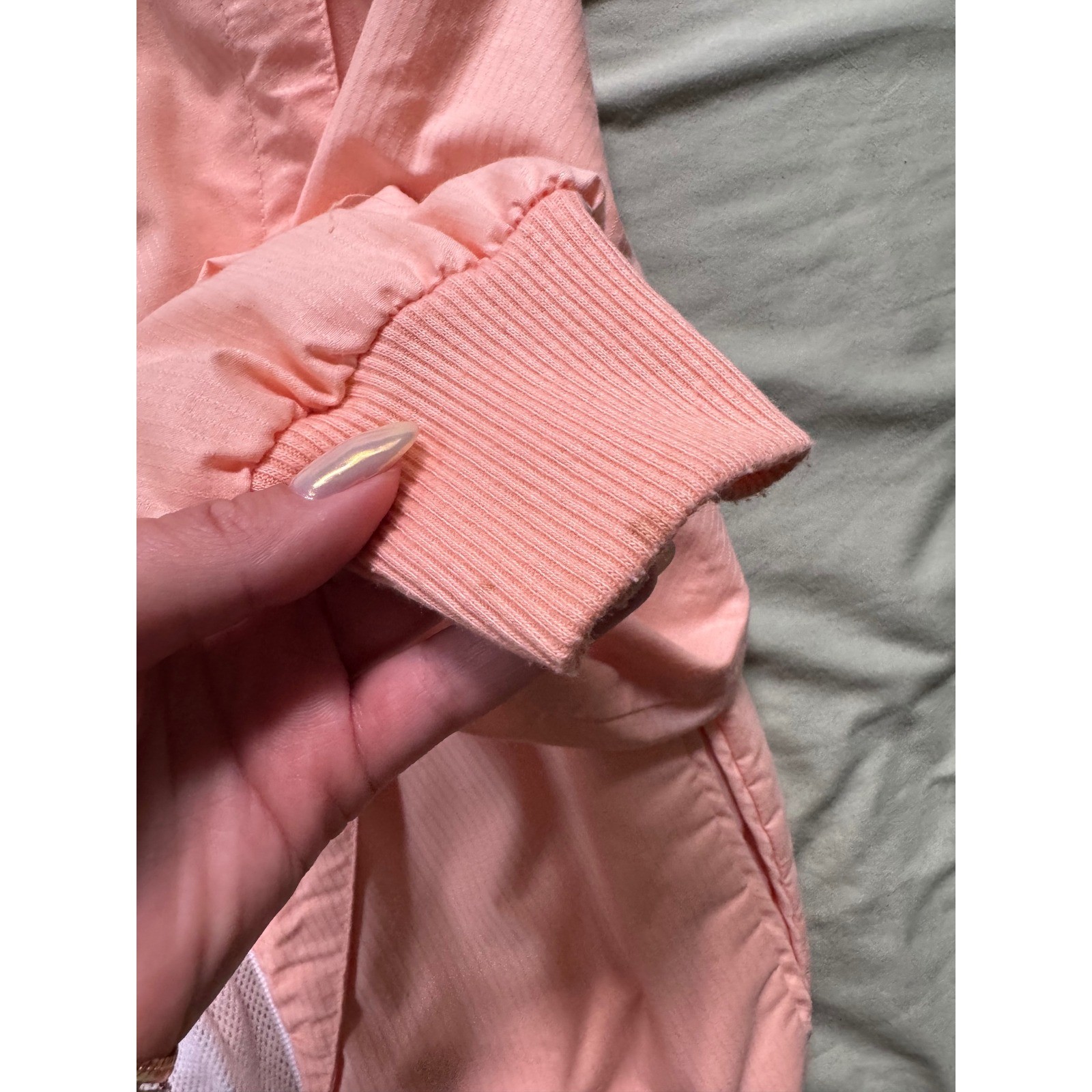 Vintage 80s Peach Tracksuit Set Retro Jacket & Pants Soft Pastel Athleisure XS