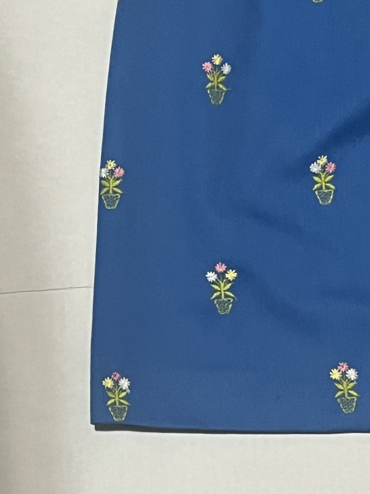 Vtg David Brooks Plant Flower Embroidered Long Skirt Blue Size 14 Cottagecore