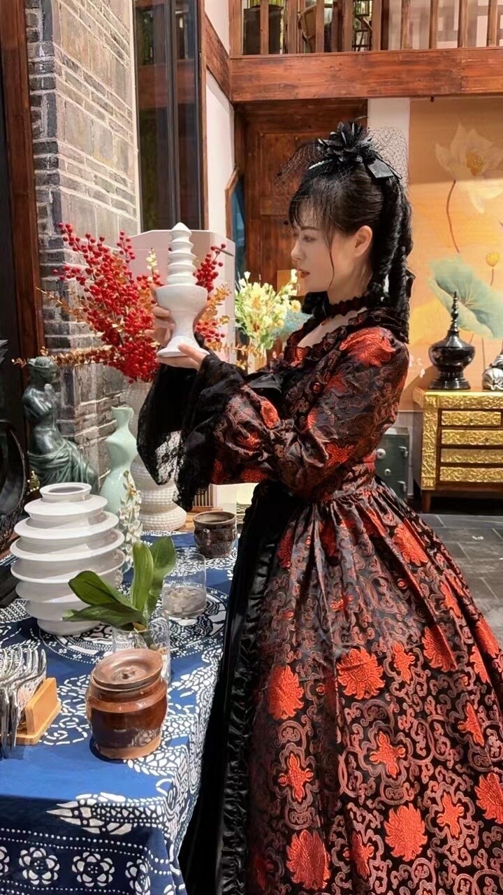KEMAO Victorian Wedding 18th Century Dress Party Elegant Rococo Ball Gown