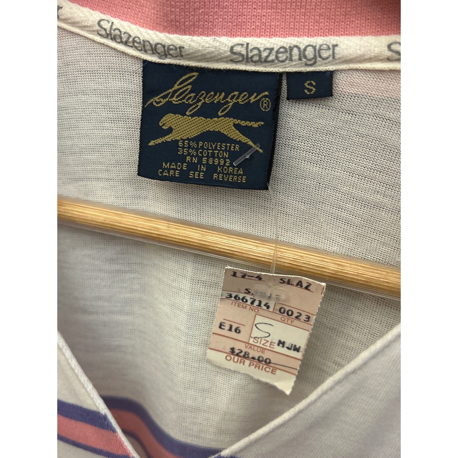 Vintage Slazenger Deadstock Polo Shirt Tenniscore Preppy Retro Sportswear