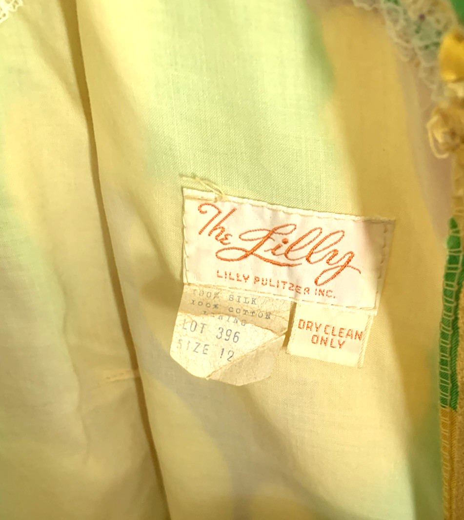 Vintage Lilly Pulitzer Silk Cotton Shift Dress Woven Lattice Neckline Sz 12