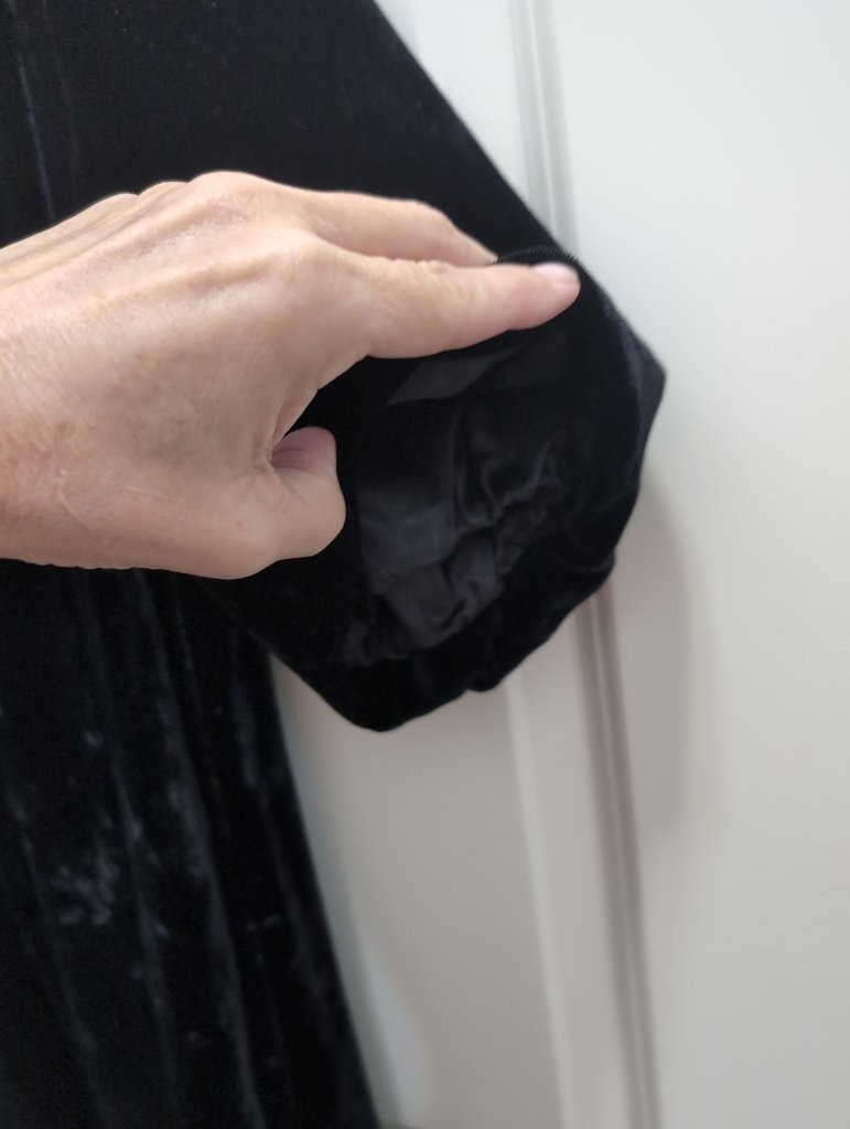 Vintage Black Velvet Coat with Satin Lining