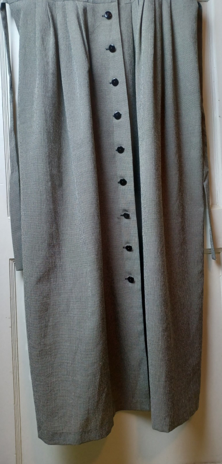 Sunshine Starshine Vintage Xl 80s/90s Maxi Tie Back Dress black and white check