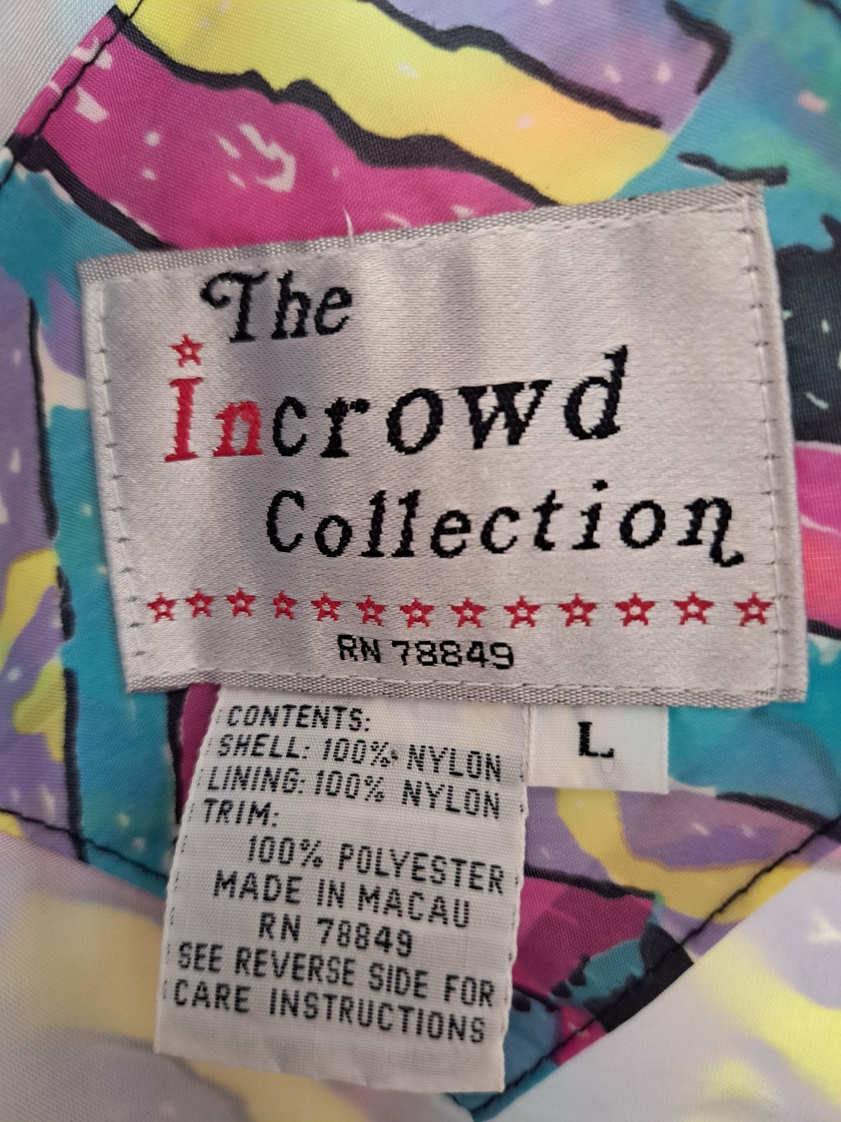 Vintage Windbreaker Bomber 1980s Stranger Things Womens Large Incrowd Collection