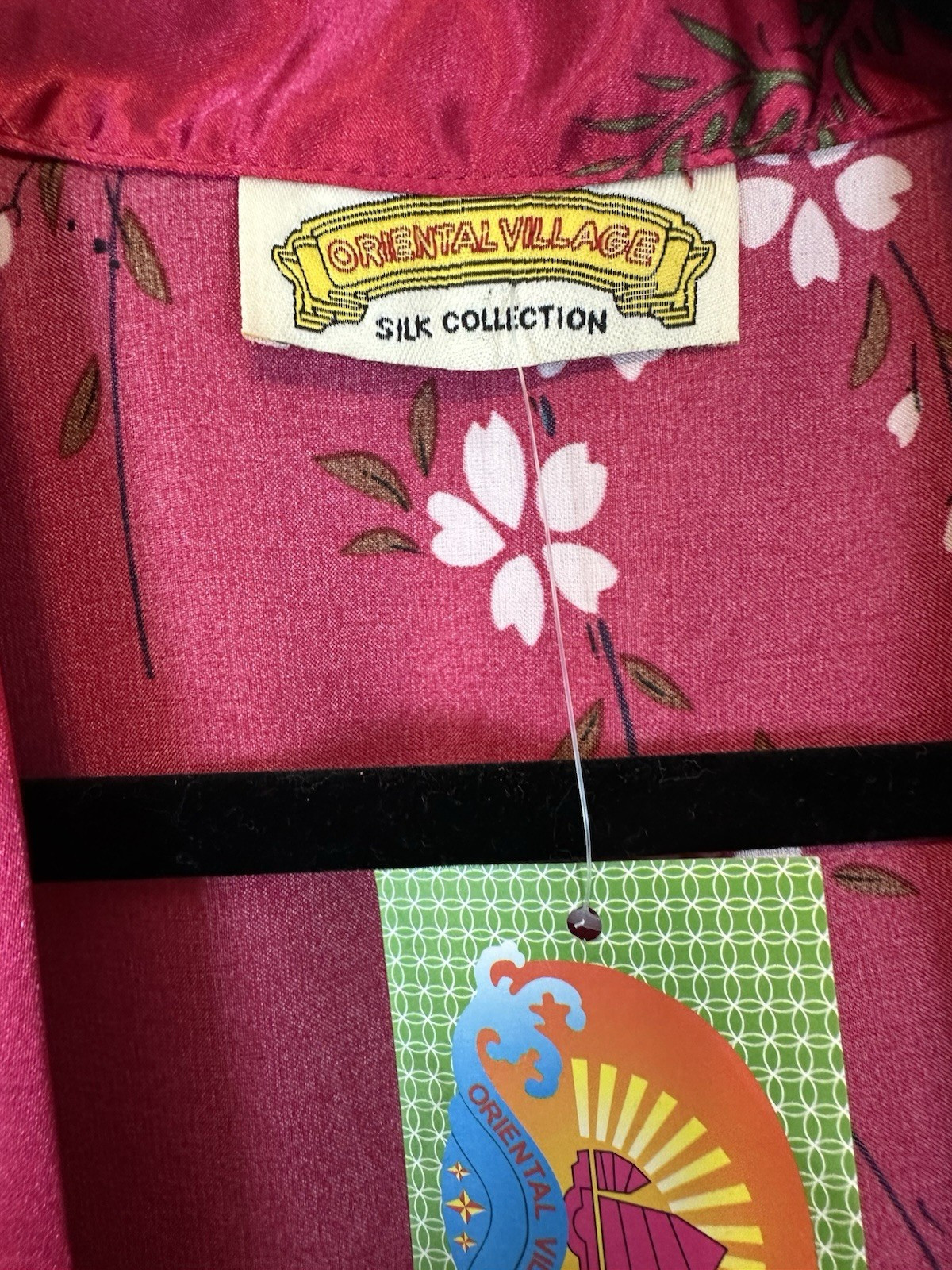 VTG ORIENTAL VILLAGE NWT Women’s Silk Robe Red Floral Geisha Bathhouse Kimono