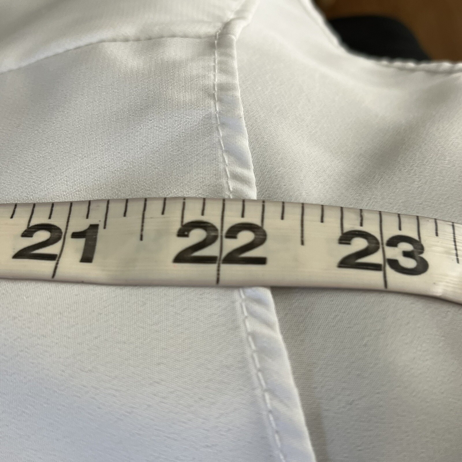 E.H. Woods White Bow Blouse sz 14 Button Up Parisian Minimalist VINTAGE DU42