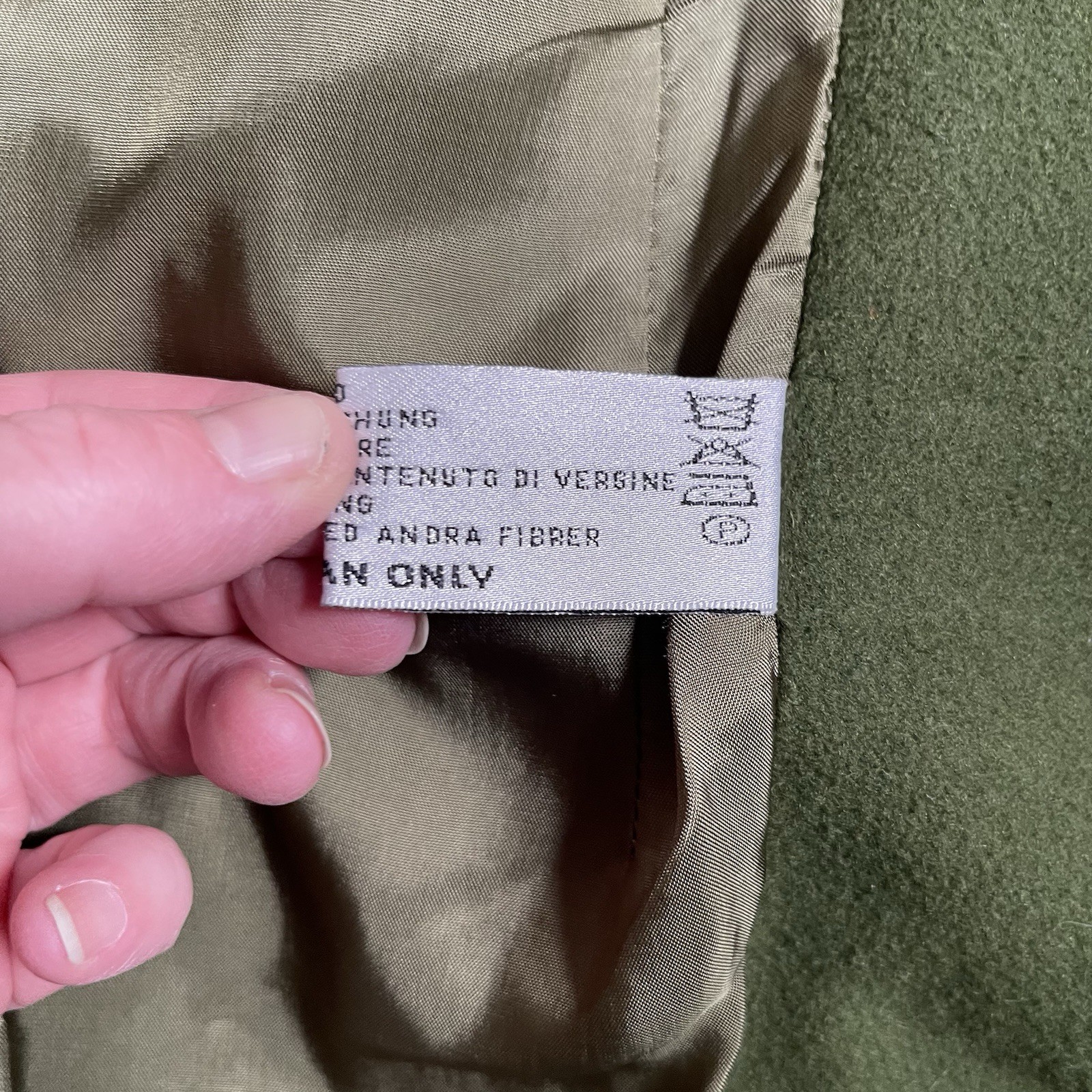 Vintage 1990s DKNY Wool Cashmere Blazer Green Two Button Hong Kong Size 10