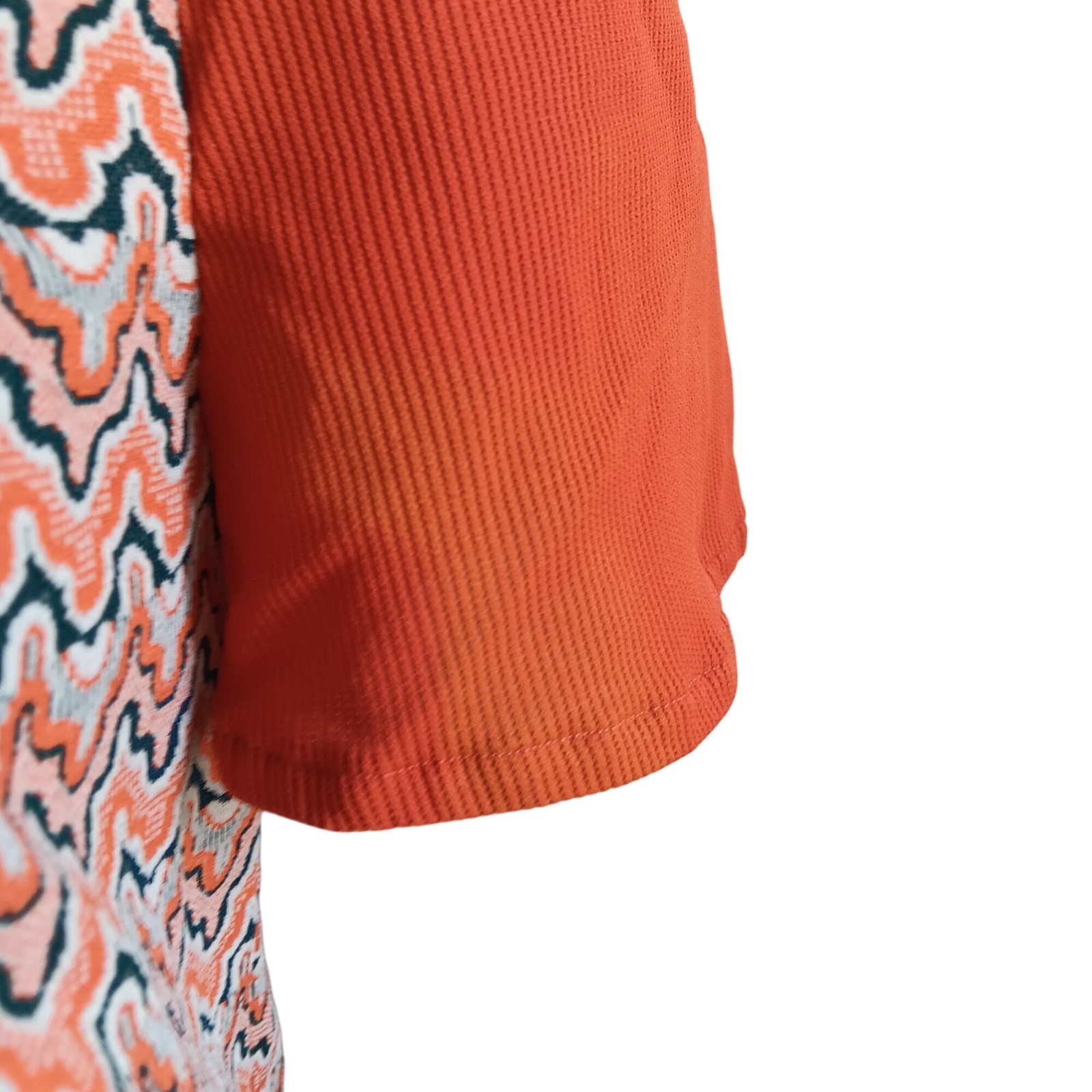 True Vintage Hippy Top Medium 1OF1 Zigzag Tunic Puff Sleeves Keyhole Neckline