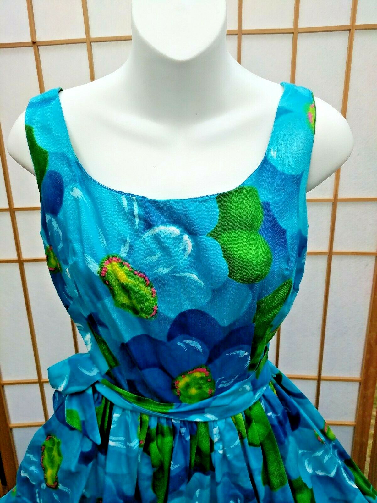 VTG Kalama Fashion Hawaiian Hawaii Dress Jumper Romper Culottes Jumpsuit Floral