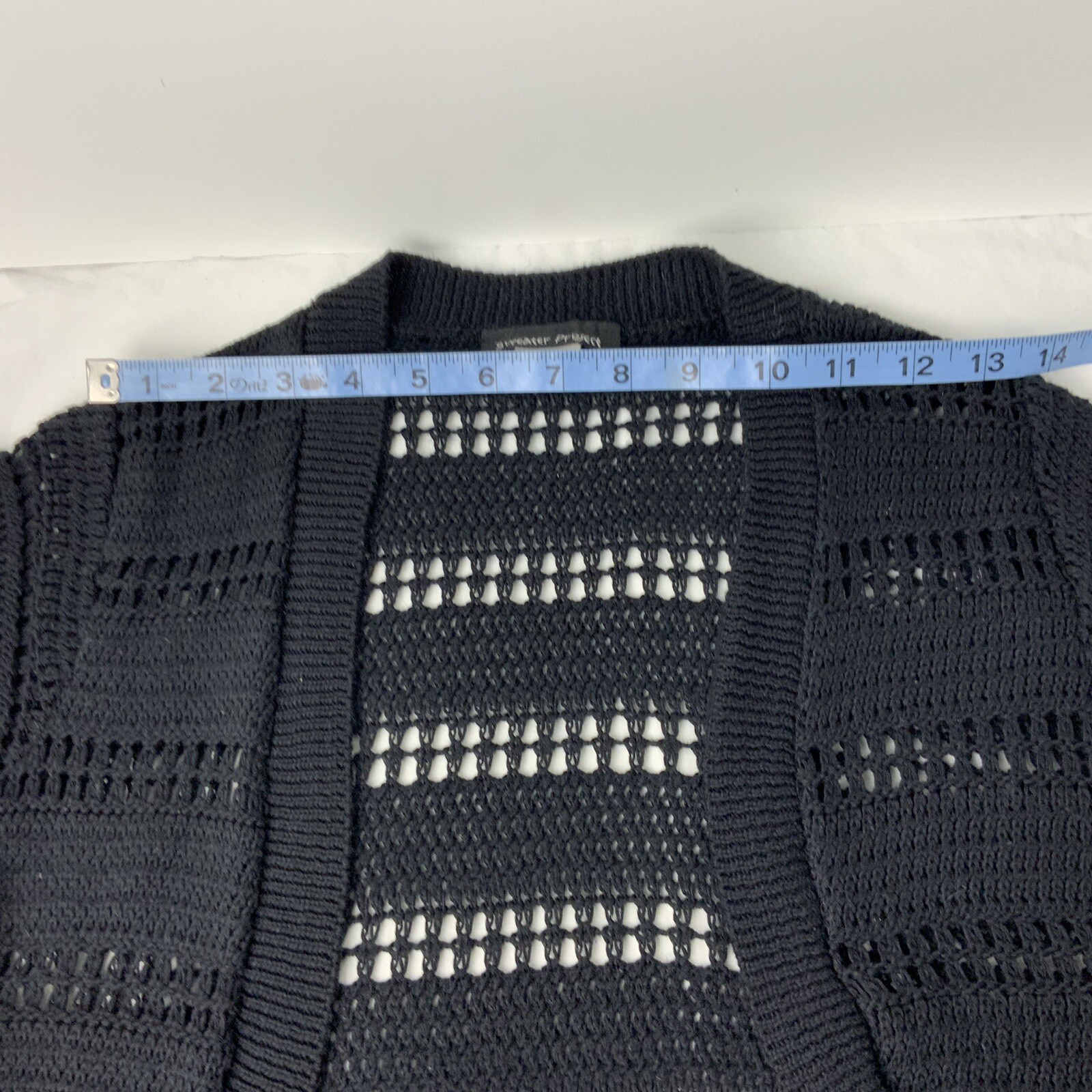 Sweater Project Women’s Small Black Crochet Crop Cardigan