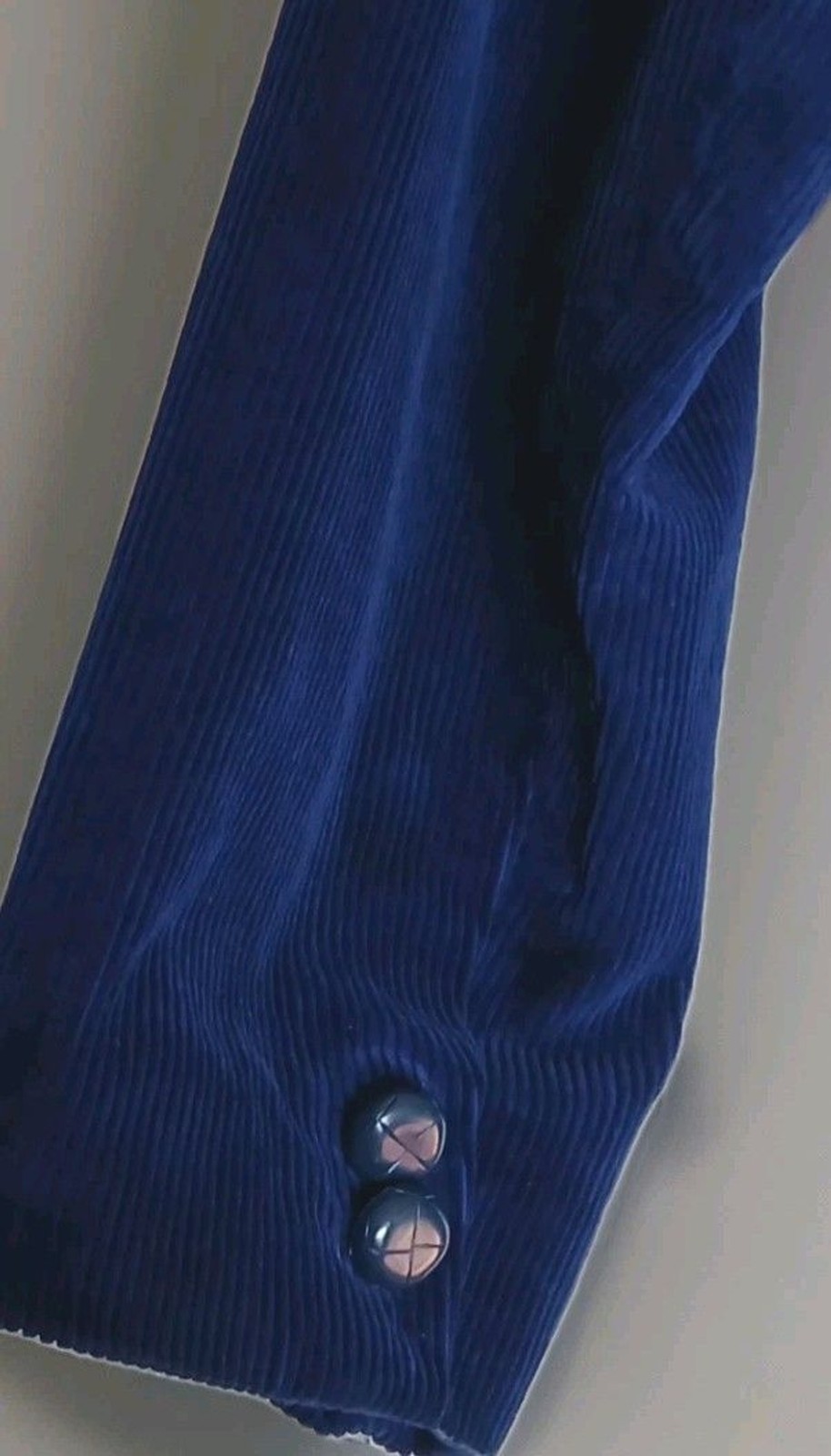 Vtg 70s Indigo Blue Corduroy Blazer Sz 10 100% Cotton JBJ Sportswear Rocker Chic