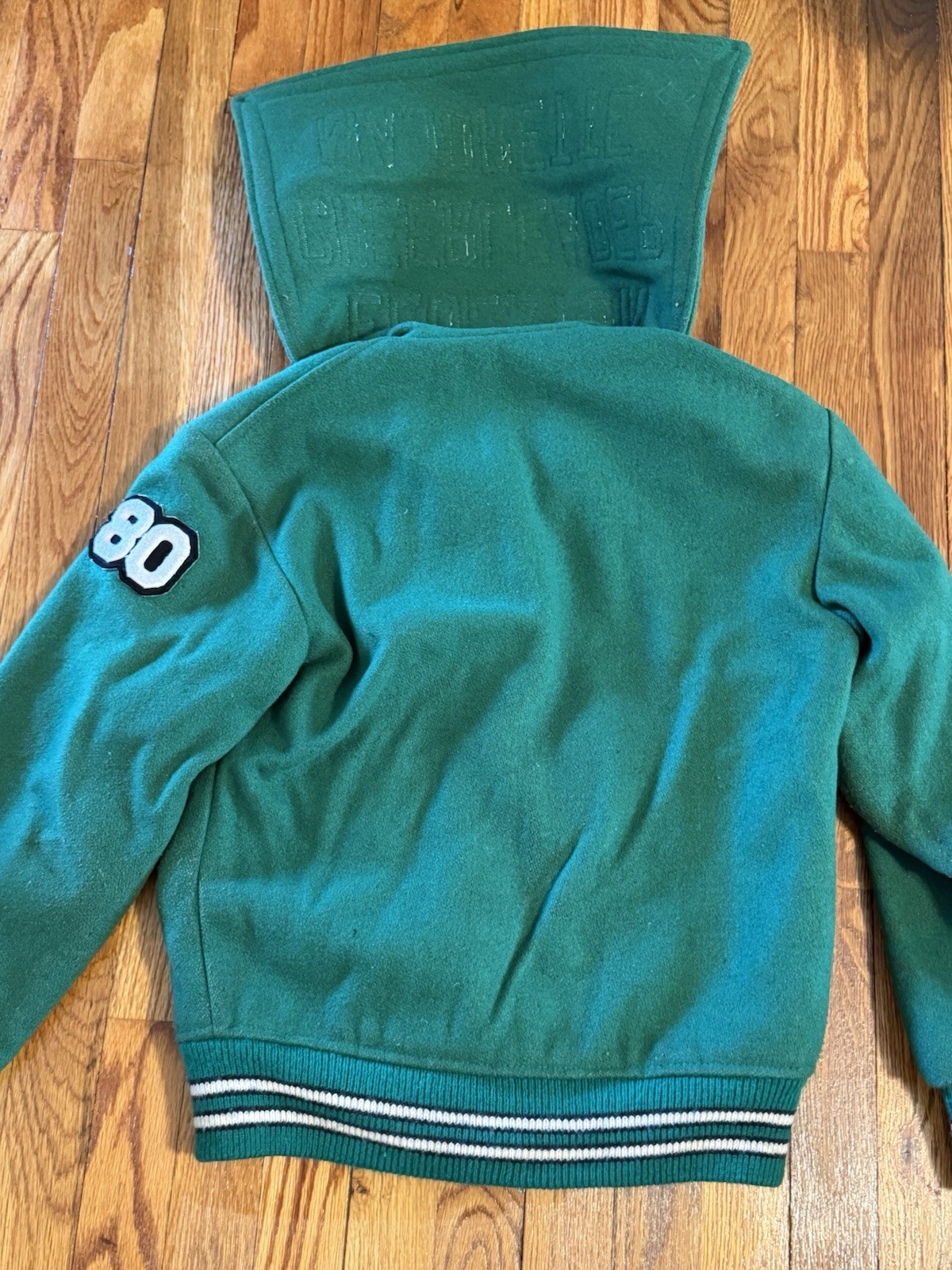 Vtg 1980s High School Cheerleader Majorette Wool Varsity Jacket Elderton PA