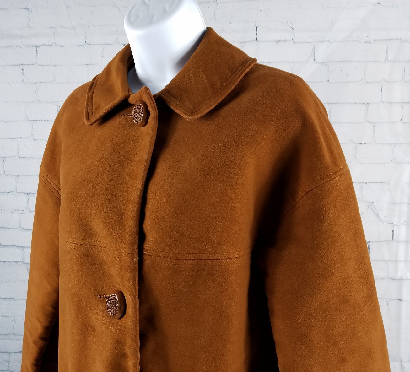 Betty Rose Montoro Suede Large L Soft Deep Harvest Orange Brown Coat Vintage