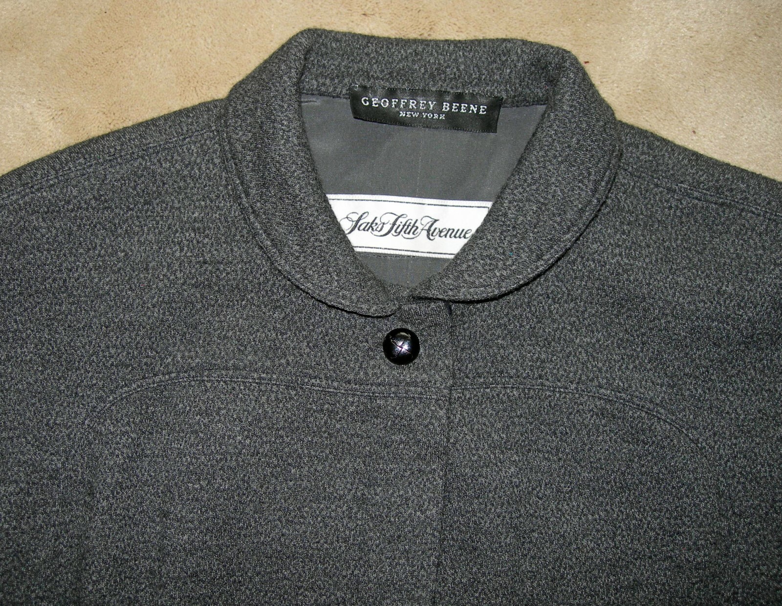 Vintage GEOFFREY BEENE Gray Shirtwaist Dress Saks 8 (VTG Small) „Boss Lady”