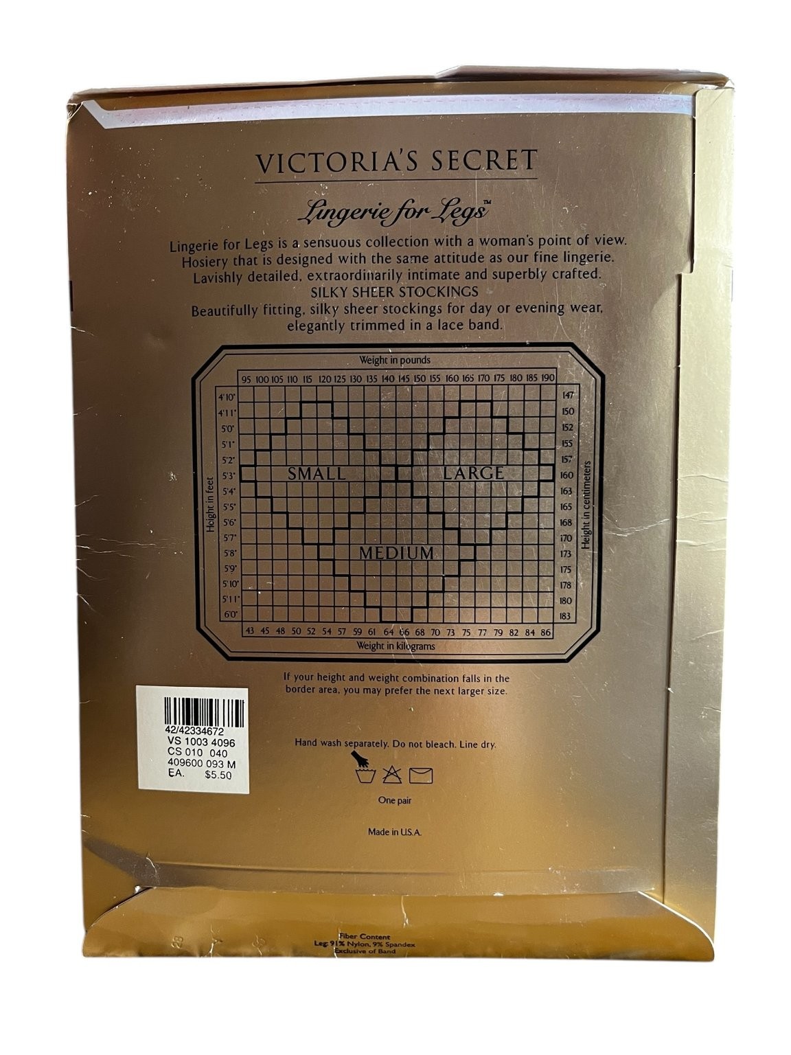 Victoria’s Secret Lingerie for Legs Silky Sheer Stockings Jet Black M (Opened)