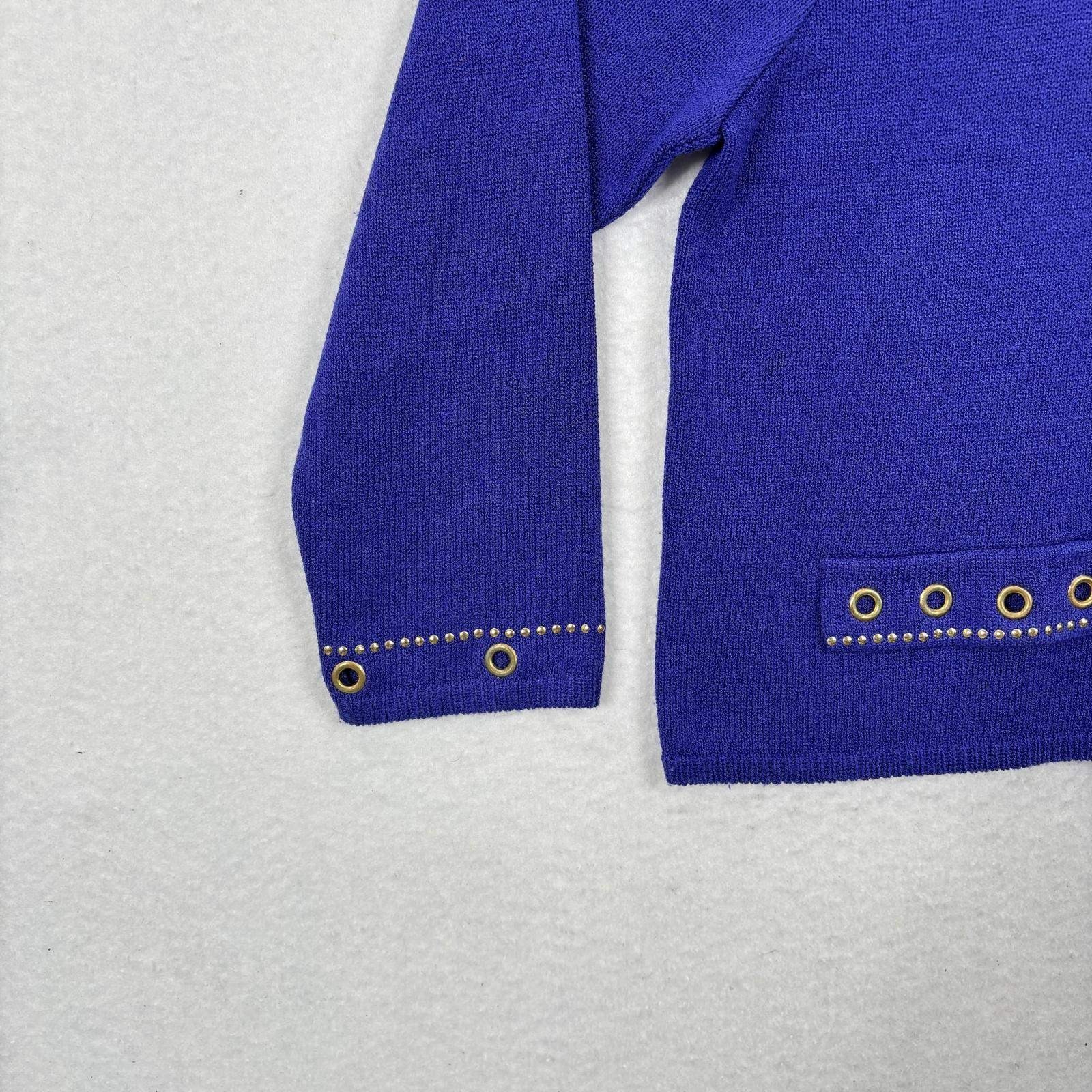 Vintage Laura by Alyzia Royal Blue Knit Cardigan Pants Set 18 Classic Old Money