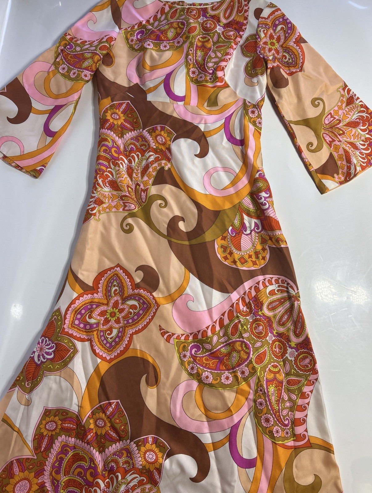 Vintage Tori Richard Honolulu Tropical Floral Psy Retro 60s/70’s Maxi Dress