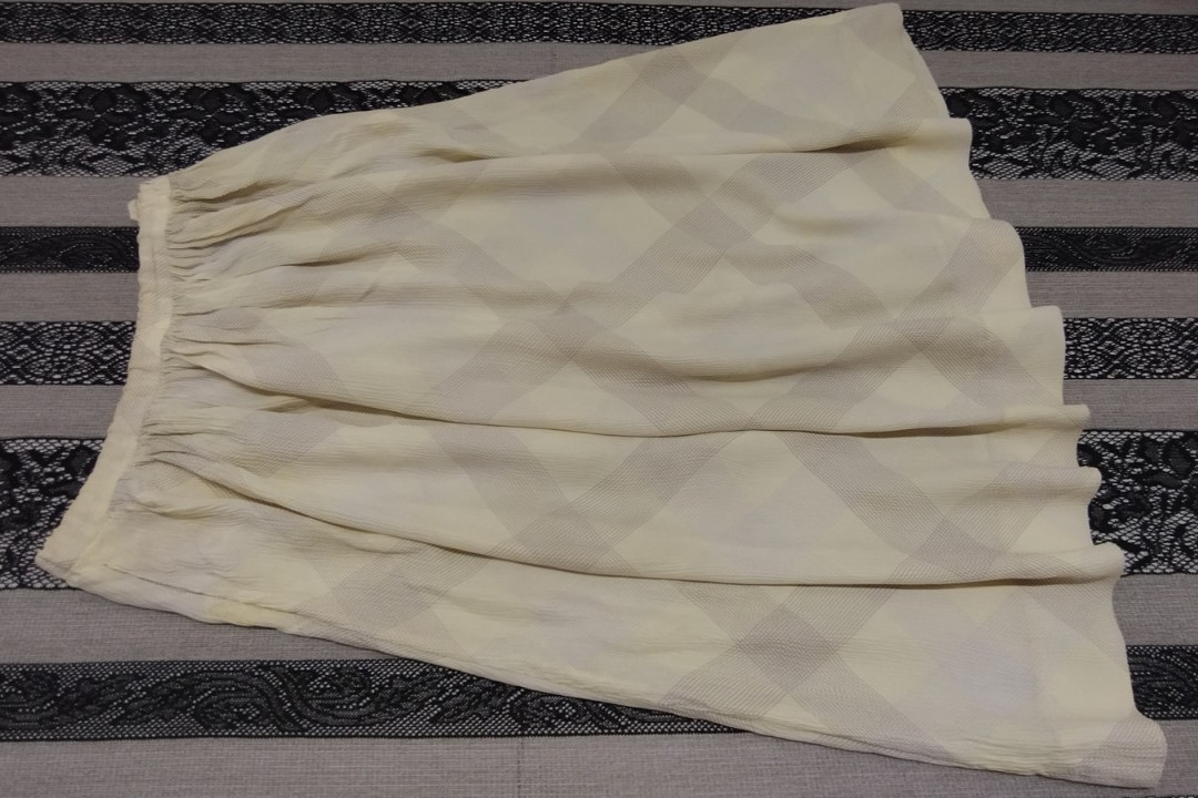Geoffrey Beene Silk Skirt BeeneBag Summer Colors Yellow Harlequin Plaid 27 waist