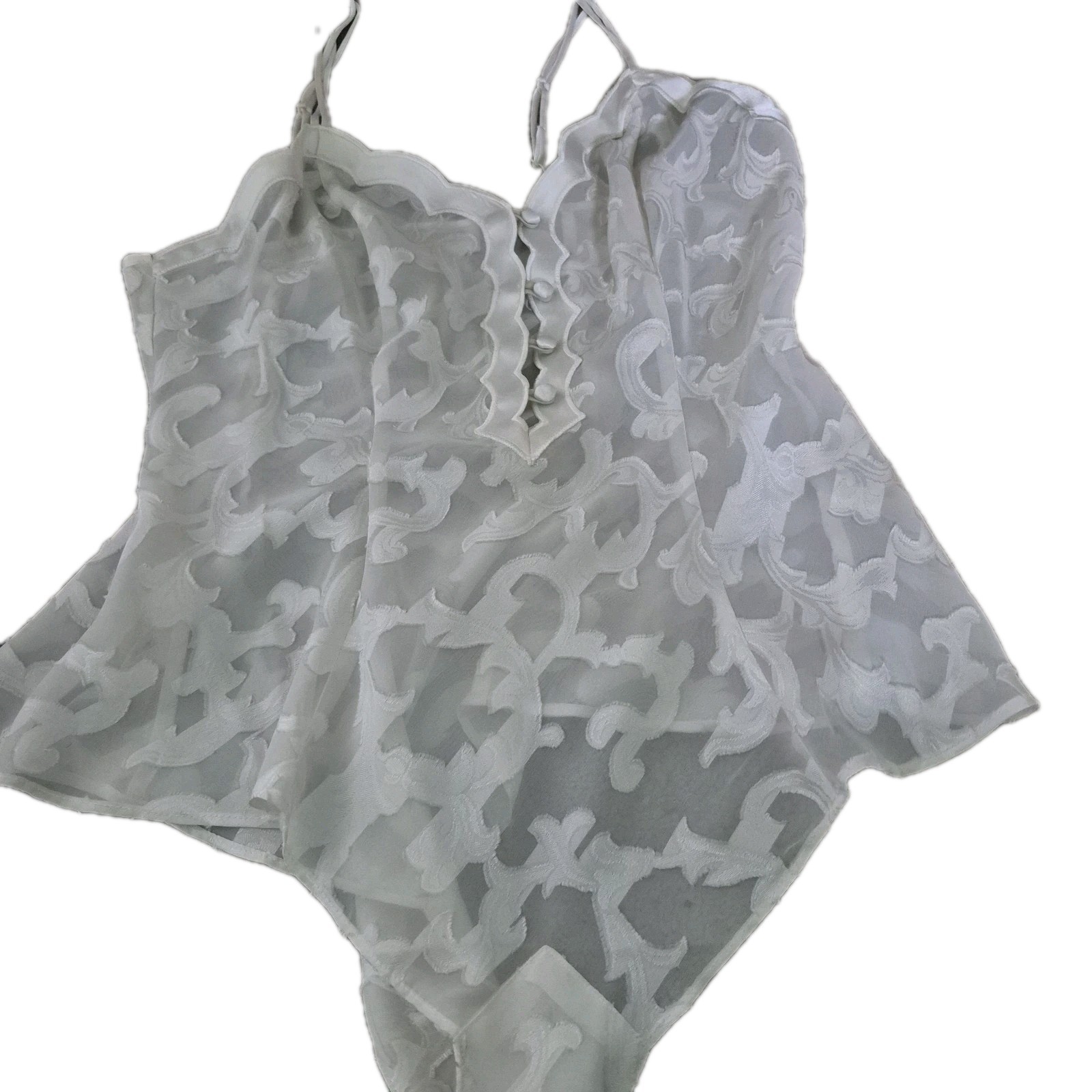 Vintage Victoria’s Secret Gold Label sheer lace 1 Pc Lingerie teddy bodysuit SM