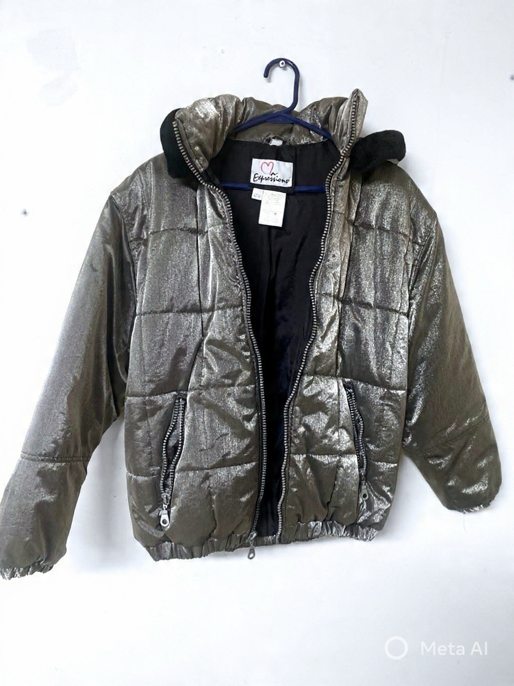 Vintage Expressions Metallic Silver/Puffer Jacket xl tall (16)
