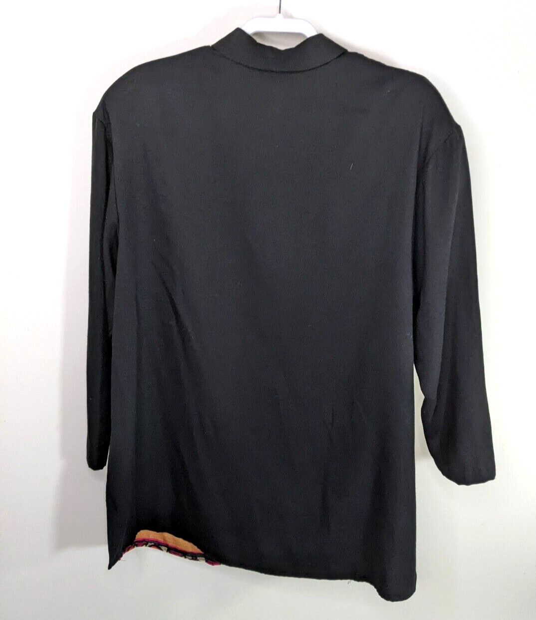 Vintage 90s Floral Blouse Black Pink Stained Glass Look Black Brown Womens L XL