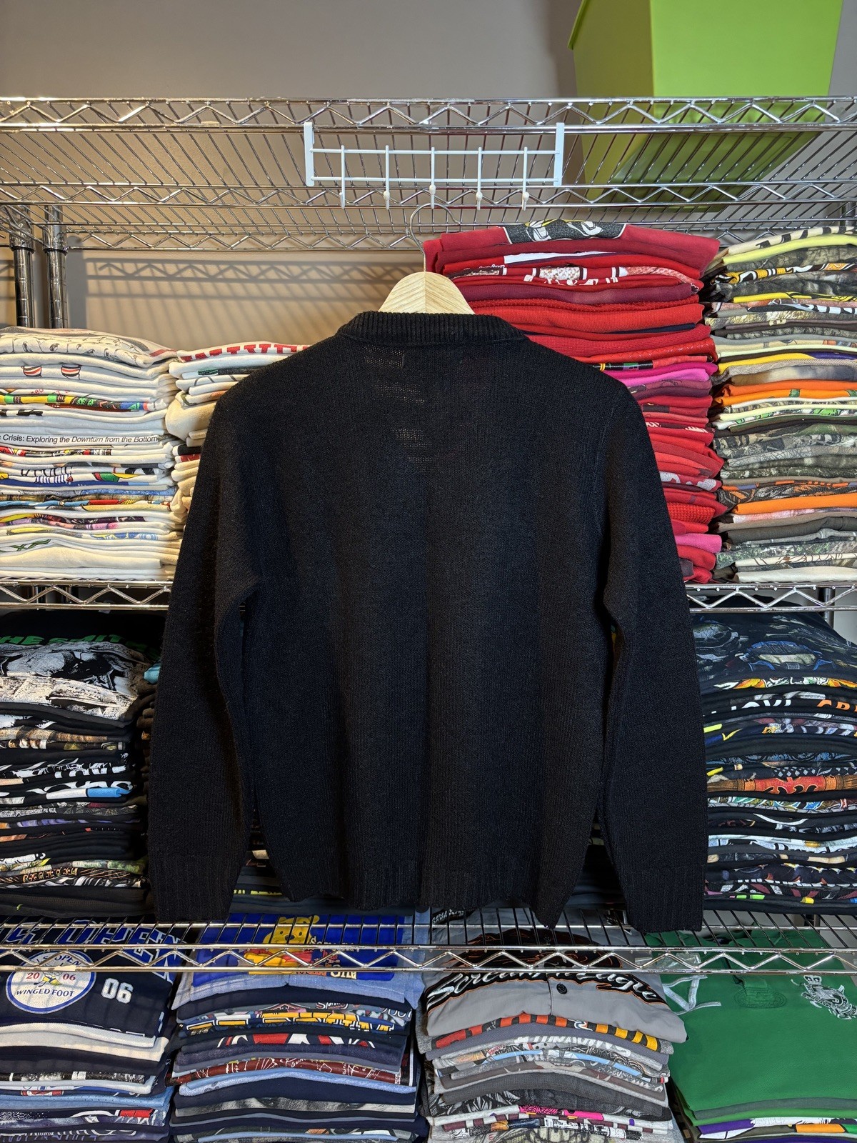 VTG Helen Harper 1950s 1960s Acrilan Arcylic Sweater Black V Neck Sweater