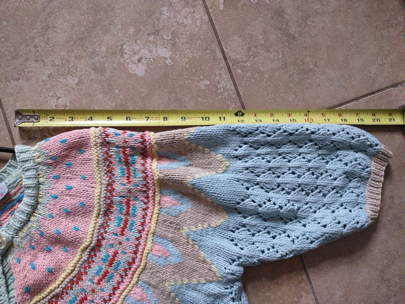 Vintage 1980s Putumayo Sweater Medium Half Sleeve Cotton Cardigan NYC Boutique