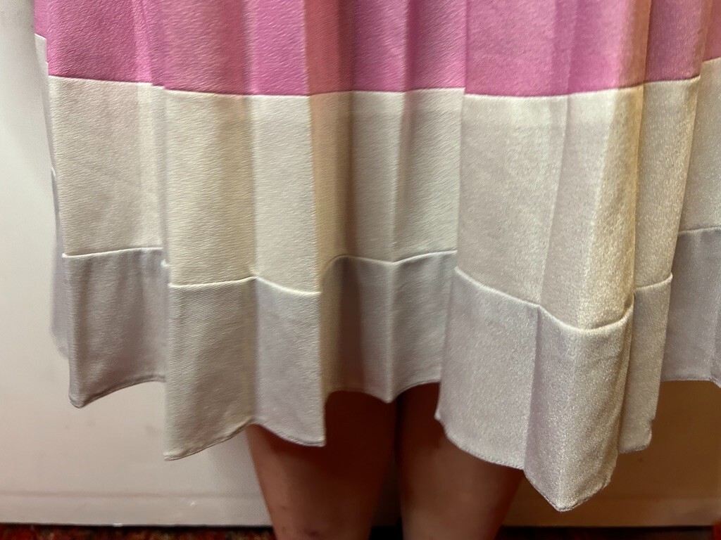 Vintage Australian ARC SYDNEY 1980s Pink Shirt Dress Pleated Coconut Ice AU 14