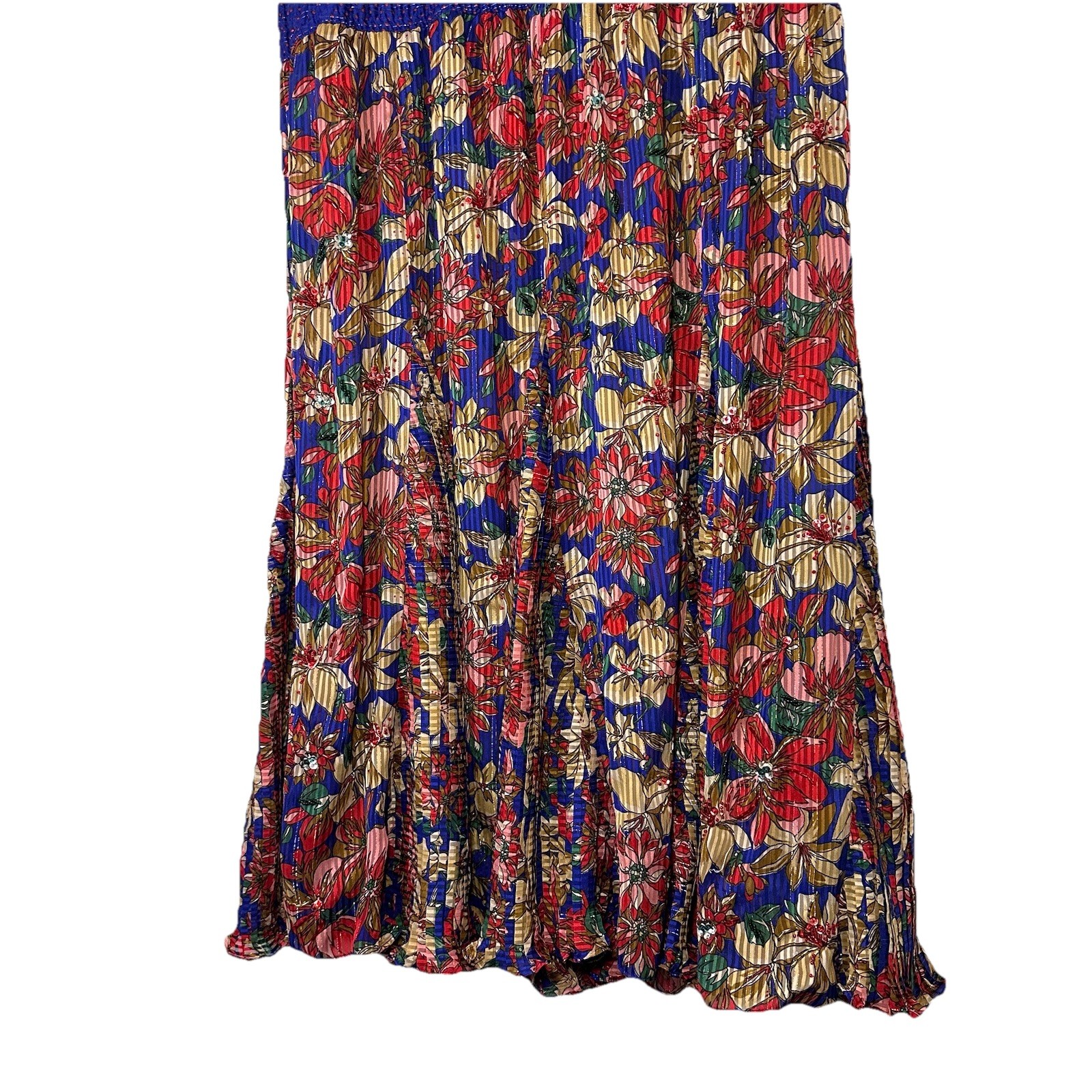 Diane Freis Drop Waist Dress XL Vintage Long Maxi Beaded Floral Ruffle Neckline