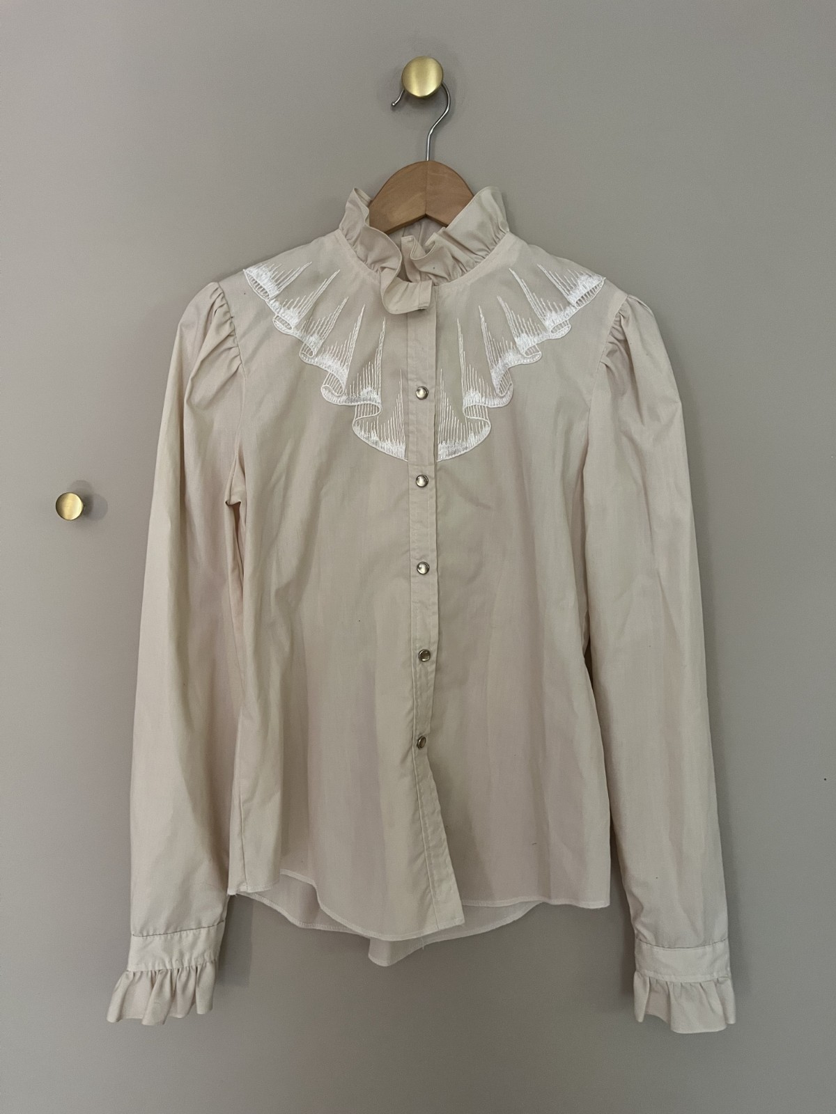 Beautiful Vintage H Bar C California Ranchwear western shirt Women’s 34 Ivory