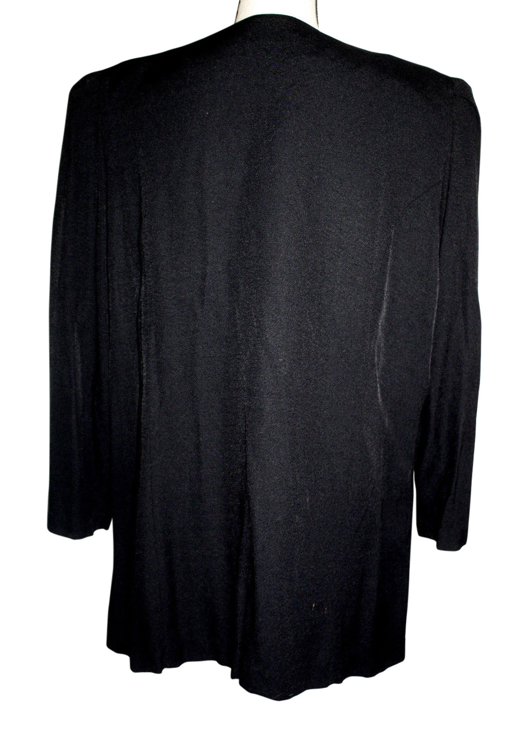 Michael Blake Womens 20W Petite Jacket Black Long Sleeve Gold Embroidery Blazer